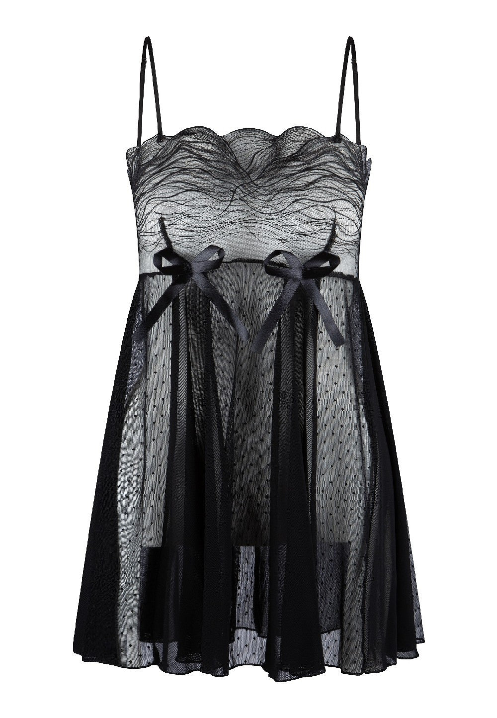 8005 Black - Babydoll + string