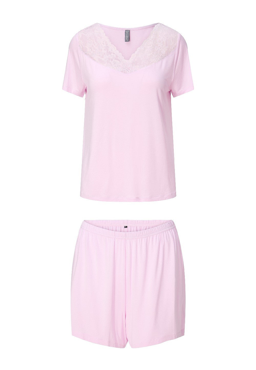 8413 Pastel Pink - Pyjama T-shirt + Short (bamboe)